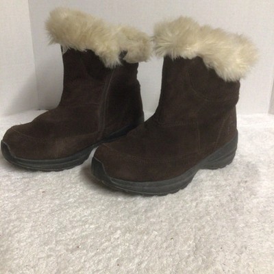 Sorel Northern Lite Zip Boots In Brown Women s Sz 7 Suede Fur Waterproof