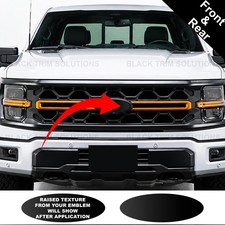 For 2024-2026 Ford F-150 Front Rear Matte Black Oval Overlay Decals On Emblem For 2024-2026 Ford F-150 Front Rear Matte Black Oval Overlay Decals On Emblem