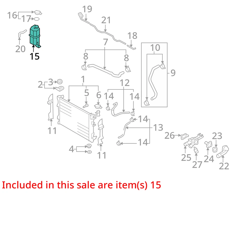 Hyundai Elantra 2009 botella de desbordamiento de refrigerante fabricante de equipos originales 99 k millas - LKQ376831036 Foto 4 de 4