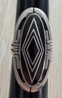VINTAGE SOUTHWEST  GILBERT NELSON STERLING SILVER & BLACK ONYX RING