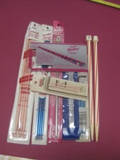 VINTAGE SUSAN BATES WHISPER SMOOTH DOUBLE POINTED KNITTING NEEDLES PLUS EXTRAS