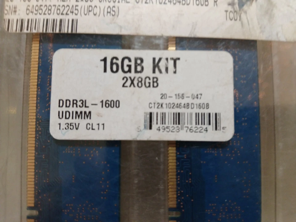 16gb Kit 2x8gb Ram DDR3L-1600 UDIMM - Image 3 of 4
