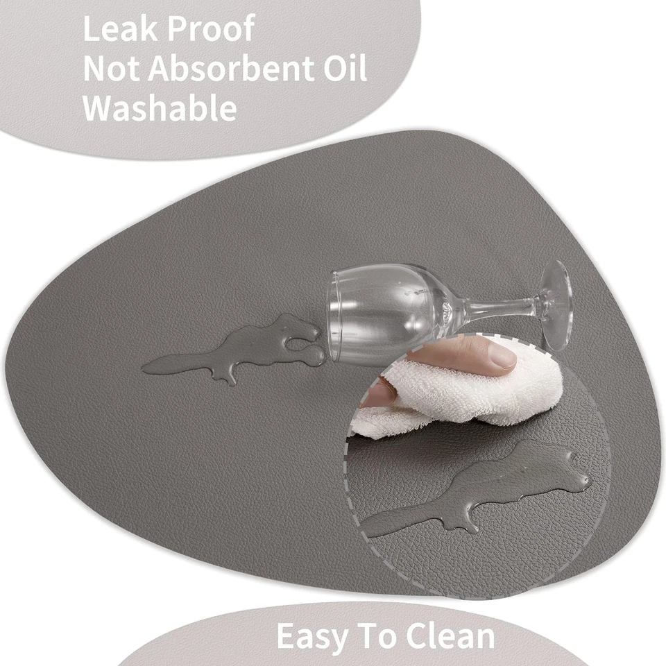 Tovagliette in Pelle e Sottobicchieri Set Tovagliette Americana Plastica - Immagine 3 di 4