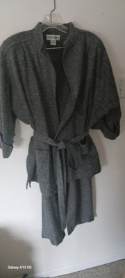 Drapers And Damons Two-piece Pant Suit Size XL Herringbone Print. Gray
