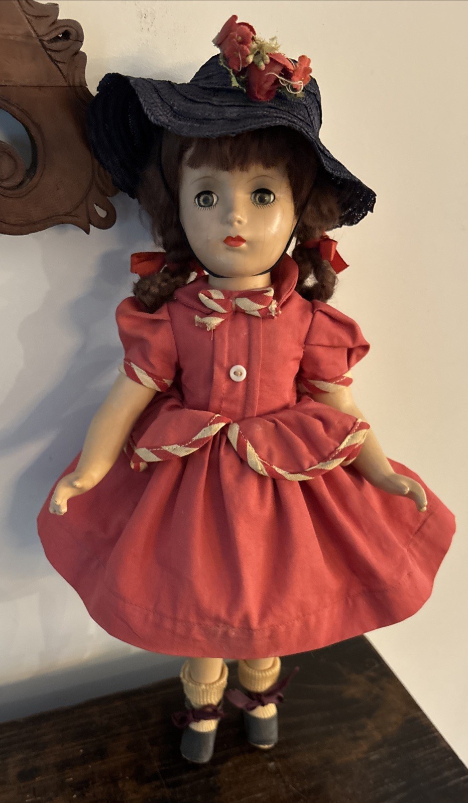 1950s Madame Alexander hard plastic doll 15" All Original, N