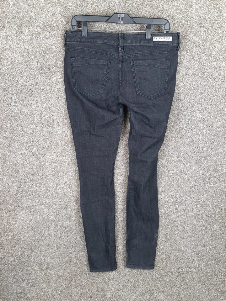 Express Zelda Slim Legging Jeans Womens 8R Black Wash Ultra Low Rise Casual Y2K - Image 3 of 4