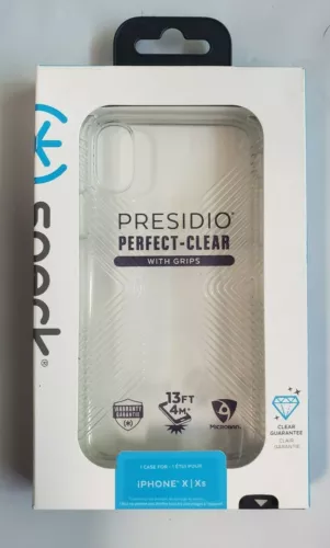 Speck Products Presidio Perfect-Clear with Grip Case, Compatible with iPhone - Picture 1 of 1