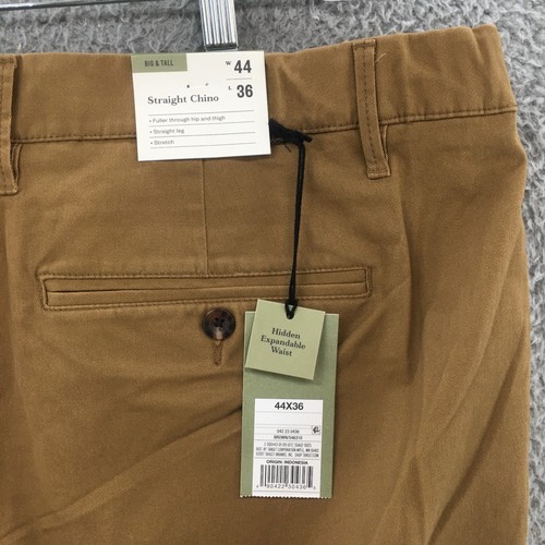GoodFellow & Co Hennepin Chino Pants Mens 44x36 Big Tall Brown Straight NEW - 第 12/16 張圖片