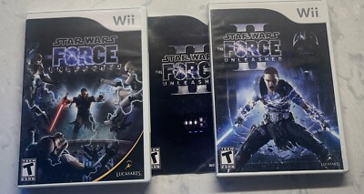 Star Wars The Force Unleashed 1 & 2 (Nintendo Wii, 2008, 2010) TESTED LucasArts
