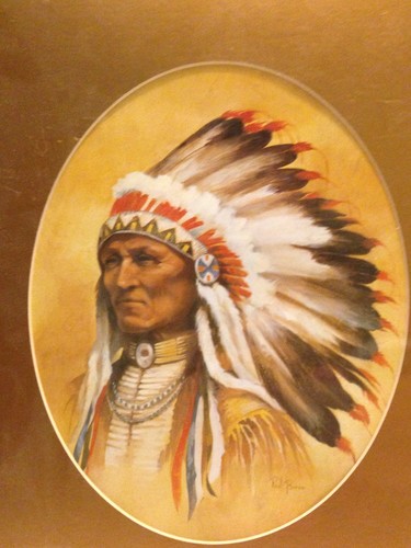 Paul Boren Native American Chief And Princess Prints Gold Mat Collectible Gift - Picture 2 of 8