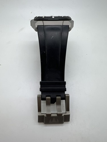 TechnoMarine 508002 RoyalMarine P1 Auto Titanium Black Rubber Watch Runs D5 - Picture 7 of 18
