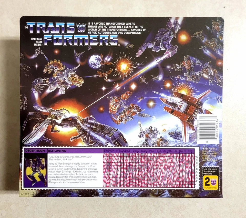 TRANSFORMERS G1 BLITZWING MISB US SELLER RARE! DECEPTICON TANK JET TOY ROBOT - Image 2 of 3