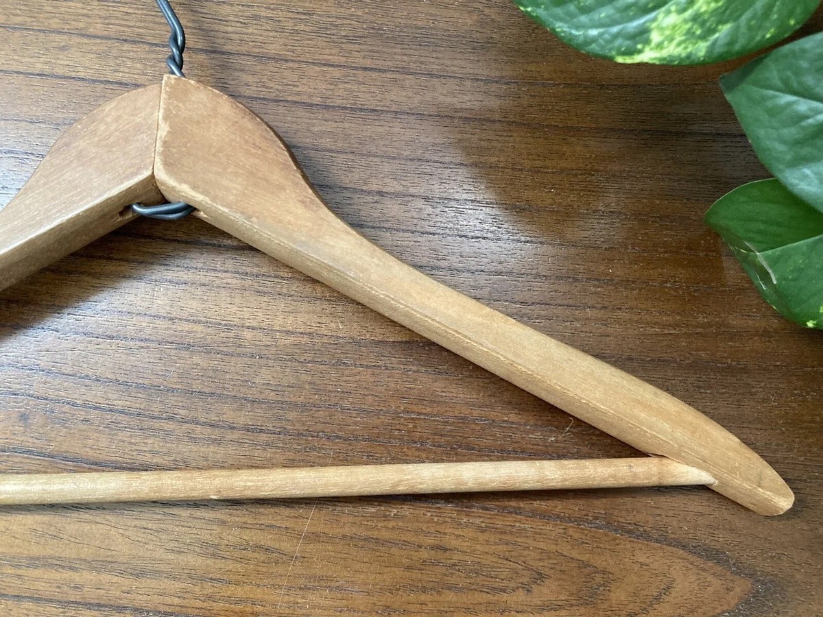 Vintage 50s Wooden Coat Hanger HOWARD CLOTHES 1950s Advertising