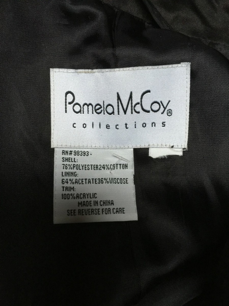 Pamela McCoy Womens Trench Coat Belted Button Front Long Sleeve