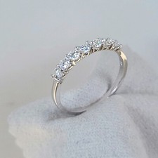 0.80 Carat Moissanite Band Ring 10k Charles & Colvard