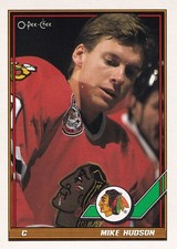 1991-92 O-Pee-Chee #495 Mike Hudson- Chicago + (Yes 4 Free Mystery Cards)
