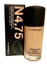 MAC Studio Fix Fluid Foundation SPF15 Shade N4.75 BEIGE Full Size 1oz / 30ml NIB
