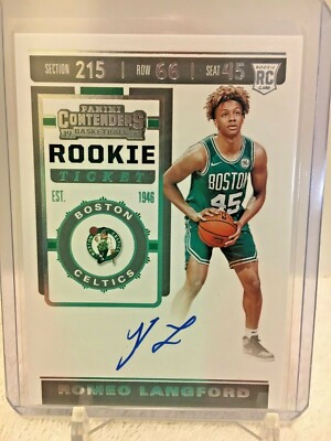 2019-20 Panini Romeo Langford Contenders ROOKIE TICKET Auto  #124