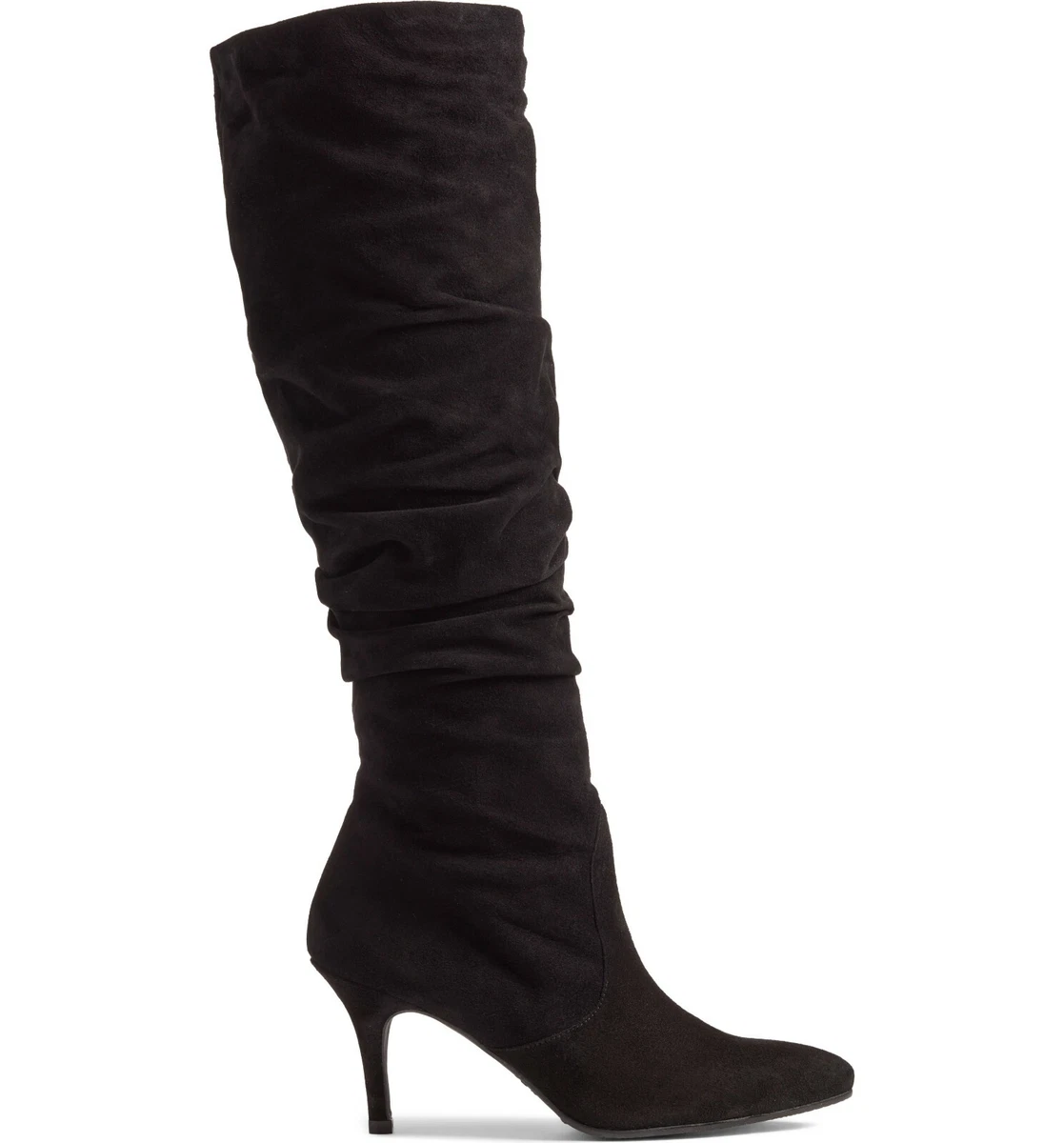 NWOB STUART WEITZMAN Lafayette Slouch Boot In Black Suede