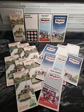 Vintage Cities Service and Mobil road maps, grouping of 18 maps, 1950s to 1960s