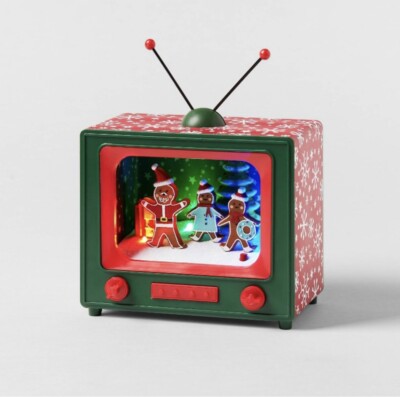 5.7'' Animated Gingerbread Friends Retro Television Christmas Decorative Prop