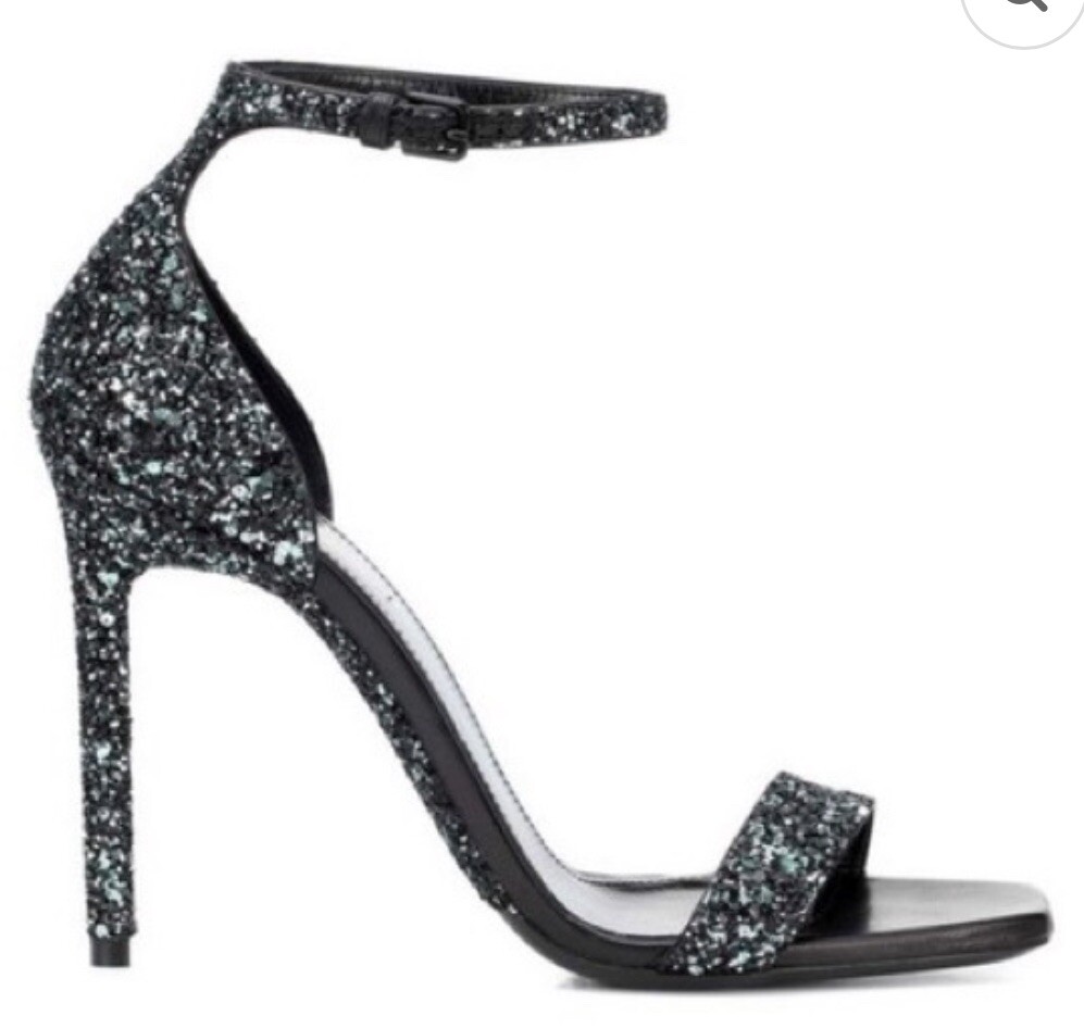 Saint Laurent sandalo mezzanotte glitter tacco prezzo consigliato oltre 600€