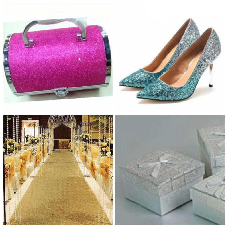 PU Leather Fabric Cloth Shiny Glitter DIY Crafts Material Bag Shoes Gift Box - Image 3 of 4