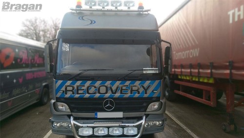 Roof Bar + Spot Lamp For Mercedes Atego Stainless Steel Front Light Truck CHROME - Picture 6 of 8