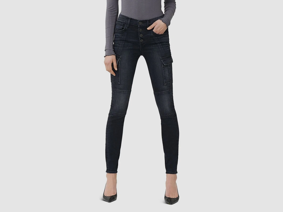 340 3X1 MIMI CUTTRELL Women s Black Jeans Skinny Leg Cargo Denim Pants Size 28