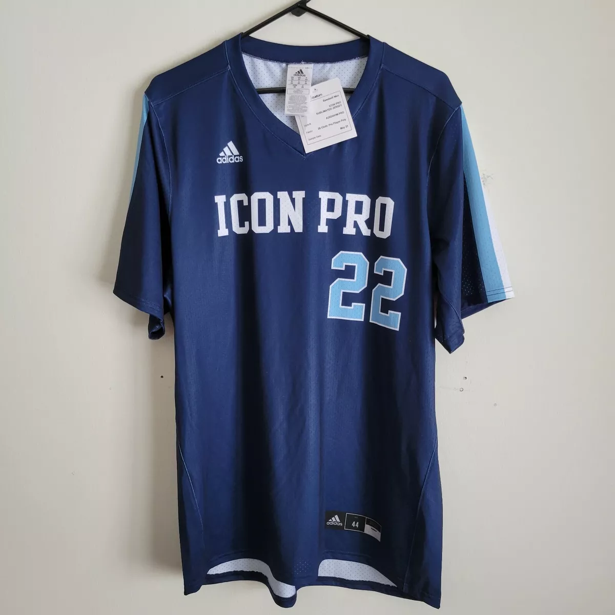 Adidas Icon Pro Baseball Jersey Player 22 Blue Size 44 Sublimated NWT 2021