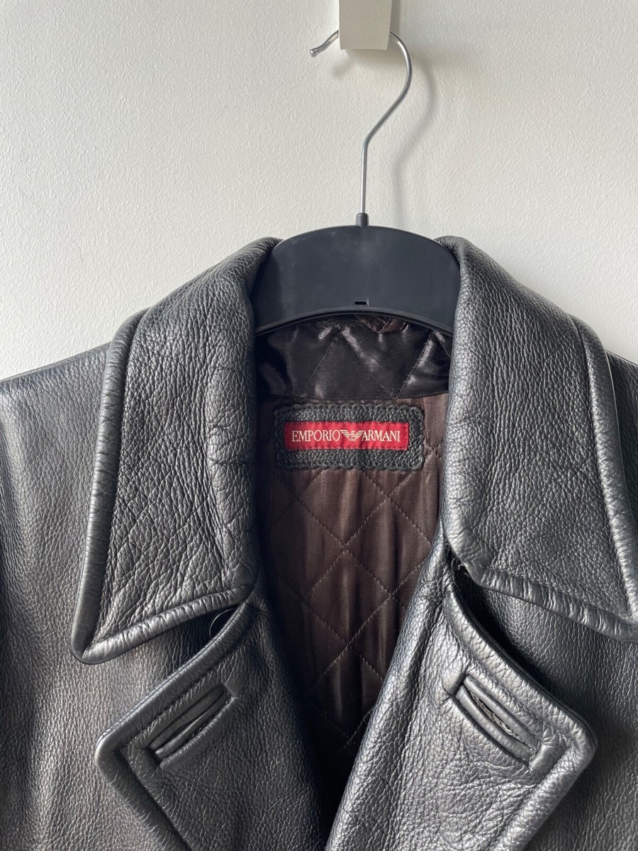 Emporio Armani Vintage 90s Archive Double Breasted Calf Emporio Armani Vintage 90s Archive Double Breasted Calf