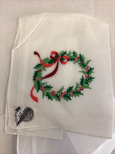 3 Embroidered Christmas Hankies - Picture 4 of 4
