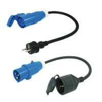 Cee Adapterkabel Set - Schuko Cee Stecker Kupplung - 50 Cm - 3X2,5Mm²