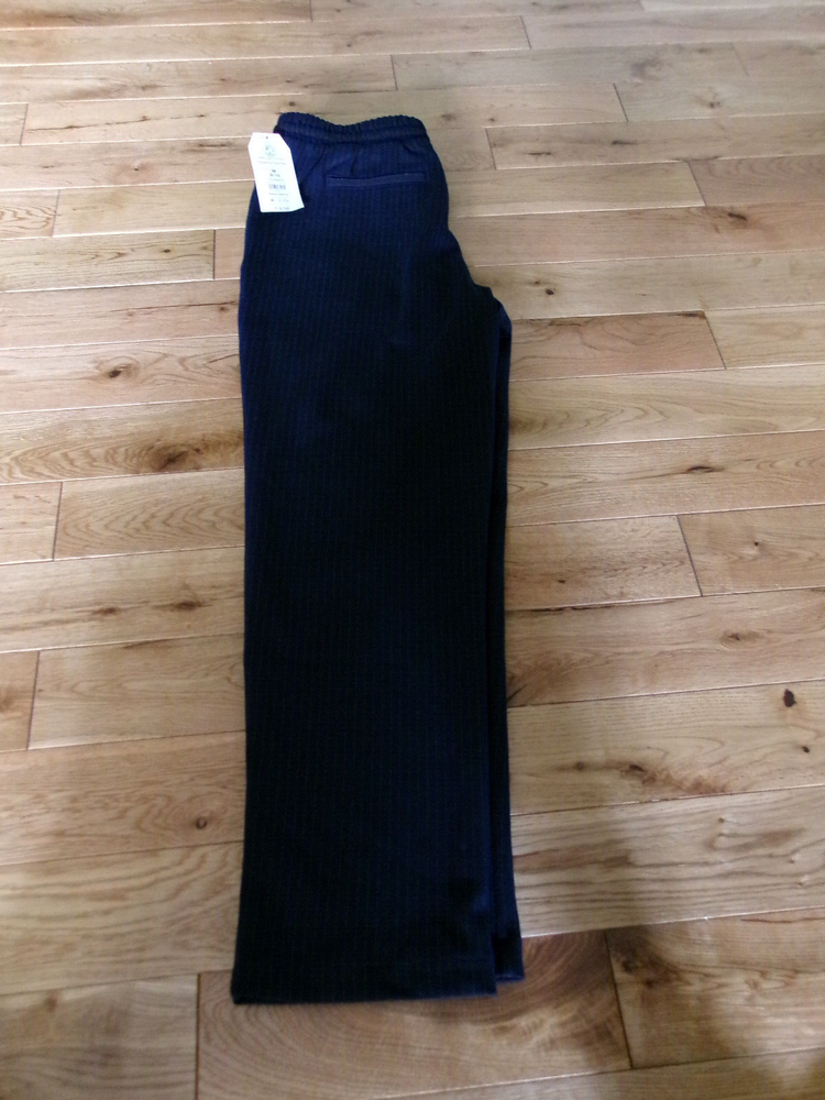 NWT TIME AND TRU SLIM COMMUTER PULL-ON NAVY PIN STRPIES PANTS SIZE M 8-10