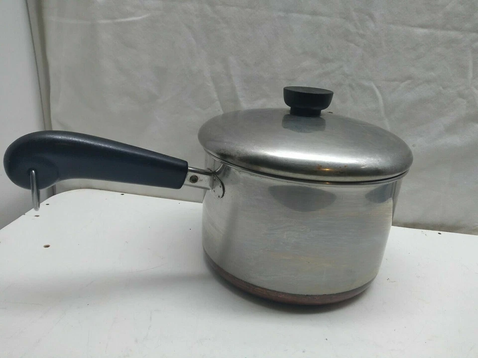 Revere Ware 3 Qt Saucepan Copper Clad Stainless Saute Frying Pot Casserole & Lid - Image 2 of 4