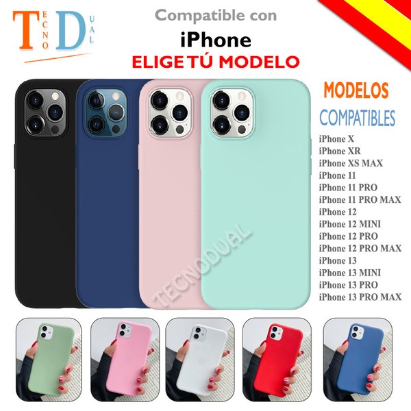 Funda iPhone 13/ 12/ 11/ Pro/ Max/ Mini/ X/ Xr/ Xs/  Silicona Liquida Apple.