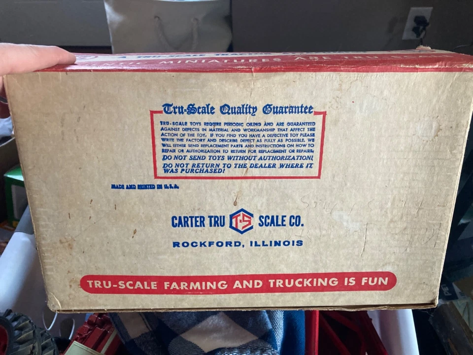 VTG Carter Tru Scale Combine 1:16 Metal Farm Toy in original box C-406 Red - Image 2 of 4
