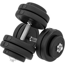 HOMCOM Set Manubri da 50kg Totale per Palestra Regolabile con 12 Dischi Gommati