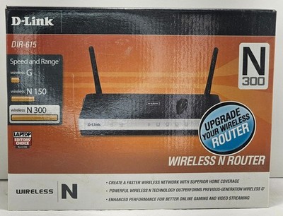D-Link DIR-615 Wireless N 300 Cable Router Black with Box and Manual Open Box