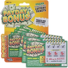 10 x Payday Bonus Prank Lottery Ticket - Fake Lottery Tickets and Prank Gag Scra