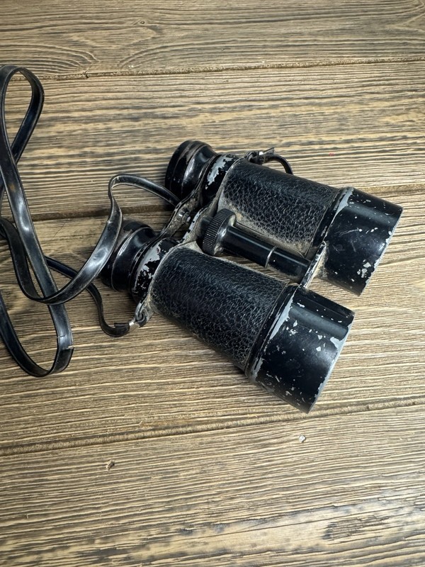 Vintage Airguide 5x40 Achromatic Binoculars Chicago USA Black Leatherette