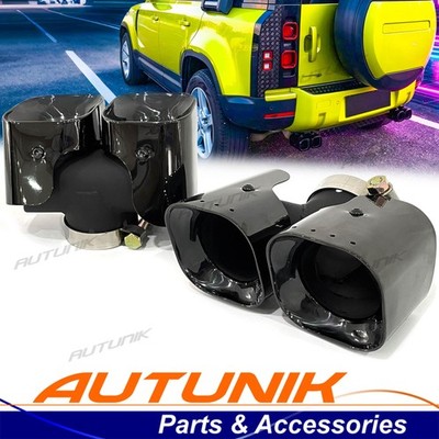 Square Exhaust Tips Black for 2020+ Land Rover Defender 90/110 3.0L