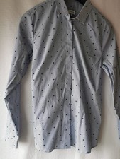 Seidensticker Bluse Blau Weiß Streifen Punkte Langarm Kragen Größe 40