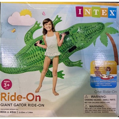 INTEX Inflatable Ride On GIANT GATOR ALLIGATOR Swimming Pool Float Toy 80'' x 45''