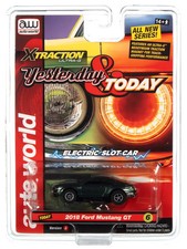 SC384B6 Auto World Xtraction 2018 Mustang GT Highland Green HO Scale Slot Car