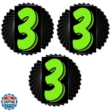 Versa-Tags 36 Number Three (3) 7.5-Inch Green and Black Windshield Pricing Nu