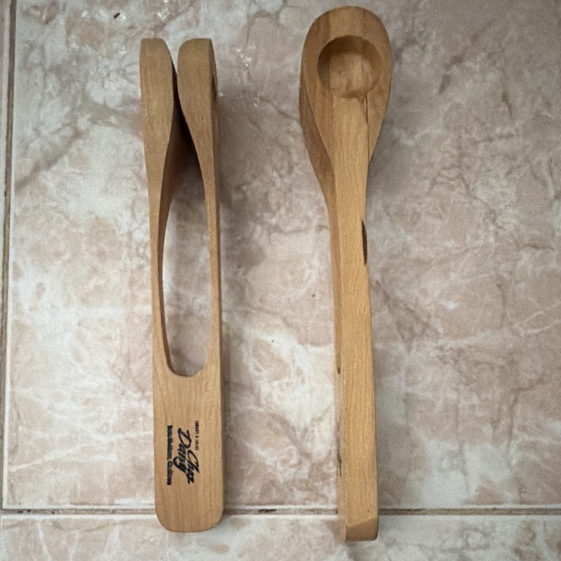 2-Piece Binaural Tapping wooden folklore musical instrument of Quebec Canada