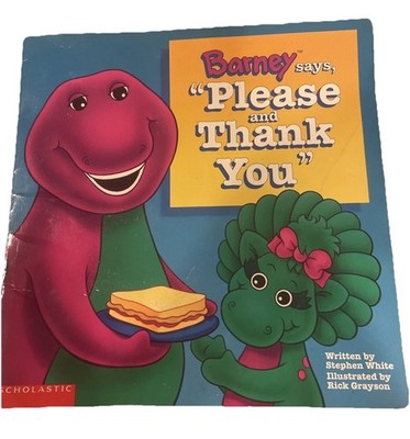 Vintage Barney Says Please & Thank You Book- paperback 1994 Manners
