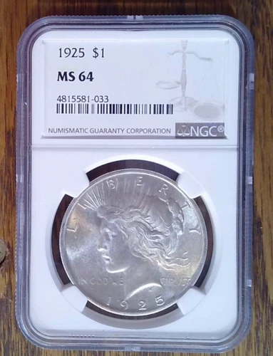 1925-P BU Silver Peace Dollar NGC MS64 (033)