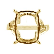 Semi Mount 12X16 Cushion Shape Faceted Cut Ring Sterling Silver Jewelry